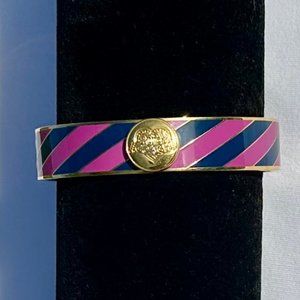COACH Purple Enamel Bracelet with Navy Stripe